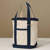 Everywhere-Carry Canvas Tote Bag with Charm Holder