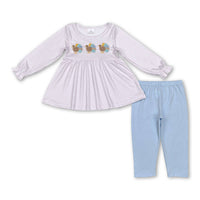 Khaki stripe turkey kids boys Thanksgiving polo shirt