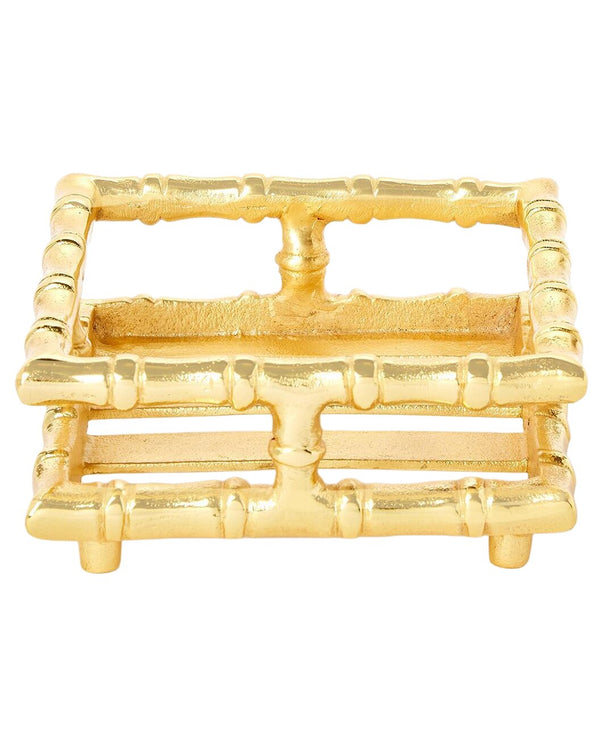 Gold Bamboo Cocktail Napkin Holder - Aluminum