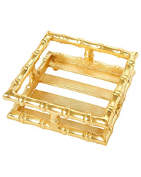 Gold Bamboo Cocktail Napkin Holder - Aluminum