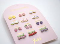 Stainless steel earrings for kids - A year of fruity Poetry