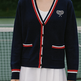 Tennis Cardigan Classic - Navy, Red, White 