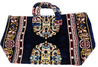 Polyester Cotton Rug Fabric Bag Navy Blue