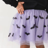 Sequin Bat Halloween Tutu Skirt - Kids Clothing