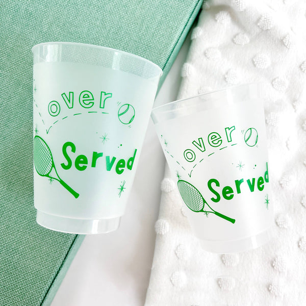 Over Served Tennis Frosted Cups