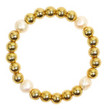 Georgia - Gold & Freshwater Pearl Beaded Bracelet
