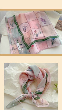 Pink fairy tale Floral Bandana Square scarf