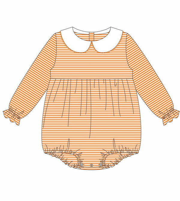 Knit Stripe Long Sleeve Peter Pan Collar Bubble - GIRL
