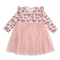 Hanukkah Long Sleeve Tutu Dress - Kids Tutu Dress - Holiday
