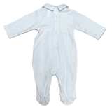 Boys Hand Smocked Footie 100% Pima Celine & Tom Collection