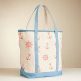 Nautical Print Everywhere Canvas Tote