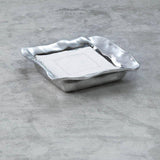 White Classic Hemstitch Linen Blend 6-Inch Napkin Coaster