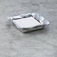 White Classic Hemstitch Linen Blend 6-Inch Napkin Coaster
