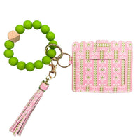 Rosemary Stripe Pink Wristlet Wallet