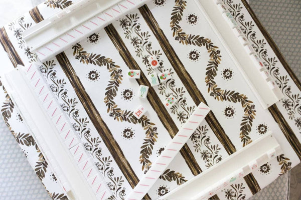 WHOLESALE Scalloped Square Table Topper | Boxwood Garden - Espresso