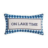On Lake Time Embroidered Mini Pillow
