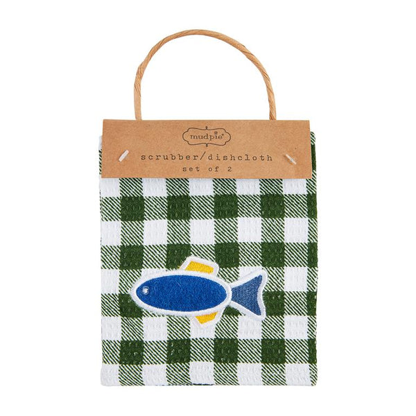 Fish Oar/ Lake Scrub Towel Set