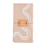 Tan & White Squiggle Napkin Set