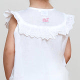 Wendy Whale White Cotton Dress - Embroidered