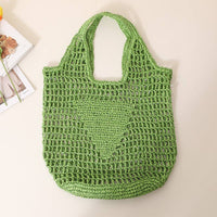 Solid Color Hollow Out Woven Handbag MK2BLW6W10BBG929