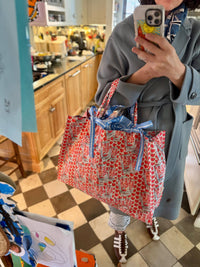 HOLY MAHJ x Tigre de Tartán Jumbo Slouchy Denim Tote, Bluest Blooms