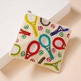 Pickleball Racket Beaded Coin Pouch