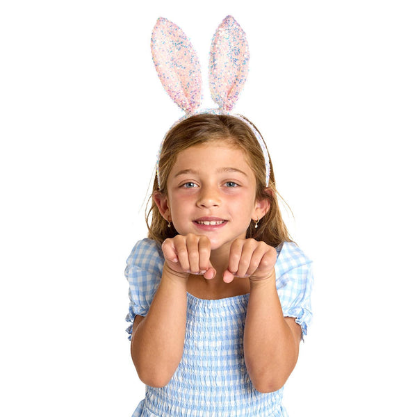 IRIDESCENT SEQUIN BUNNY EARS HEADBAND