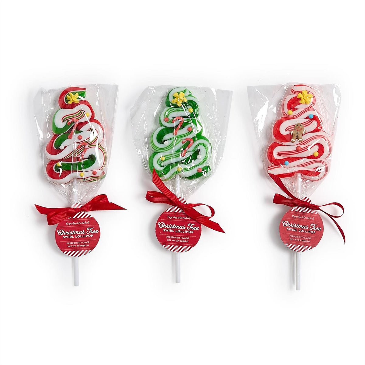 Peppermint Twist Christmas Tree Lollipops