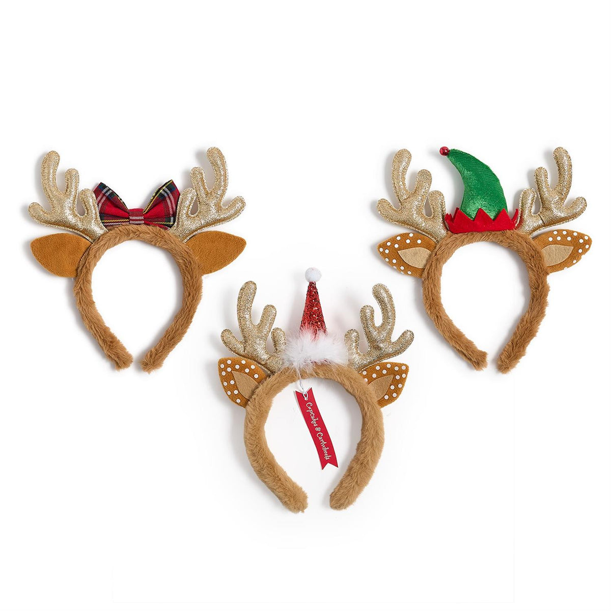 Reindeer Sparkle Hand-Crafted Faux Fur Headband