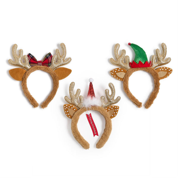 Reindeer Sparkle Hand-Crafted Faux Fur Headband
