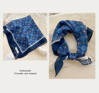 Pastoral Indigo Floral Bandana Square scarf