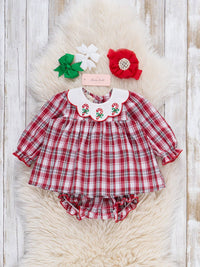 Candy Cane Plaid Bloomers Outfit