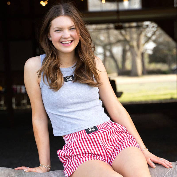 Red Striped Gingham Boxer Short