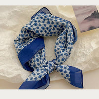 Pastoral Indigo Floral Bandana Square scarf
