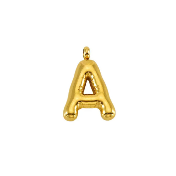 Puffy Gold Letter Pendant