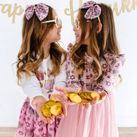 Hanukkah Tulle Bow Clip - Kids Hair Bows - Holiday