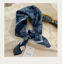 Pastoral Indigo Floral Bandana Square scarf