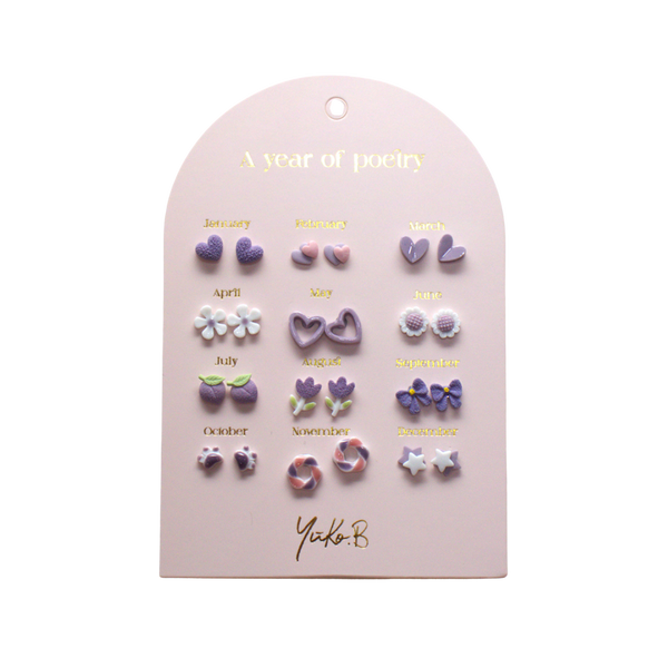 Stainless Steel Earrings - A Year of Purple Poetry