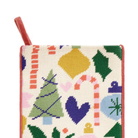 Holiday Icons Embroidered Stocking - Ampersand