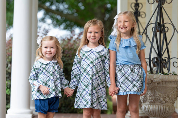Presley Kait Ivy League Plaid LS Dress