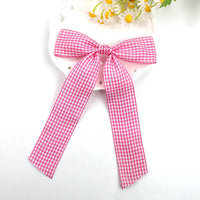 Rosewater Gingham Ribbon bow clips - 21 colors