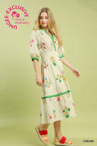 Petal Parade Print Midi Dress