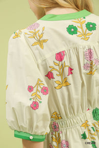 Petal Parade Print Midi Dress