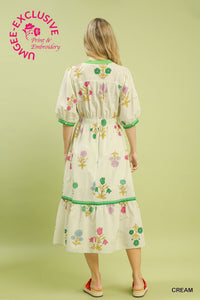 Petal Parade Print Midi Dress