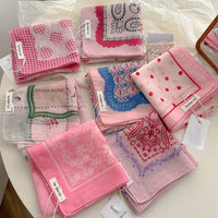 Pink fairy tale Floral Bandana Square scarf