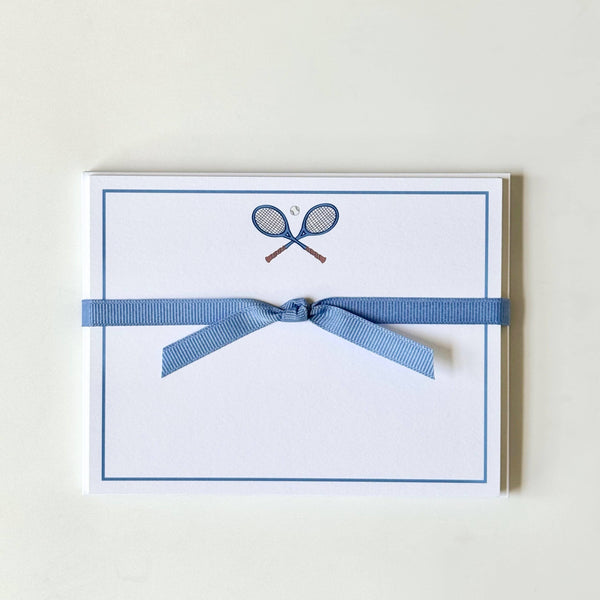 Tennis Rackets, Crossed - Flat Note Cards