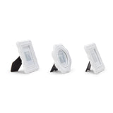 Set of 3 Scalloped White Rattan Weave Frame