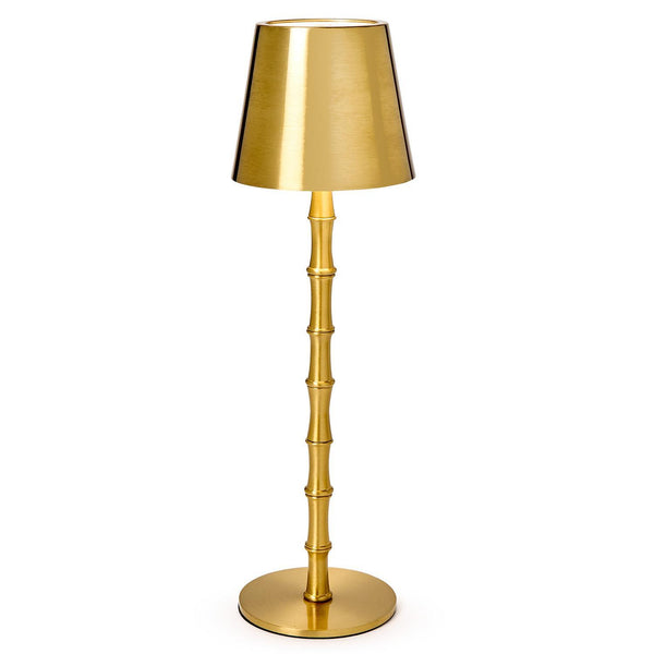 Table Lamp Cordless Gold Bamboo