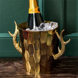 Gold Stag Antlers Ice Bucket / Bottle Chiller