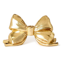Large Gold Bow Taper Candleholder